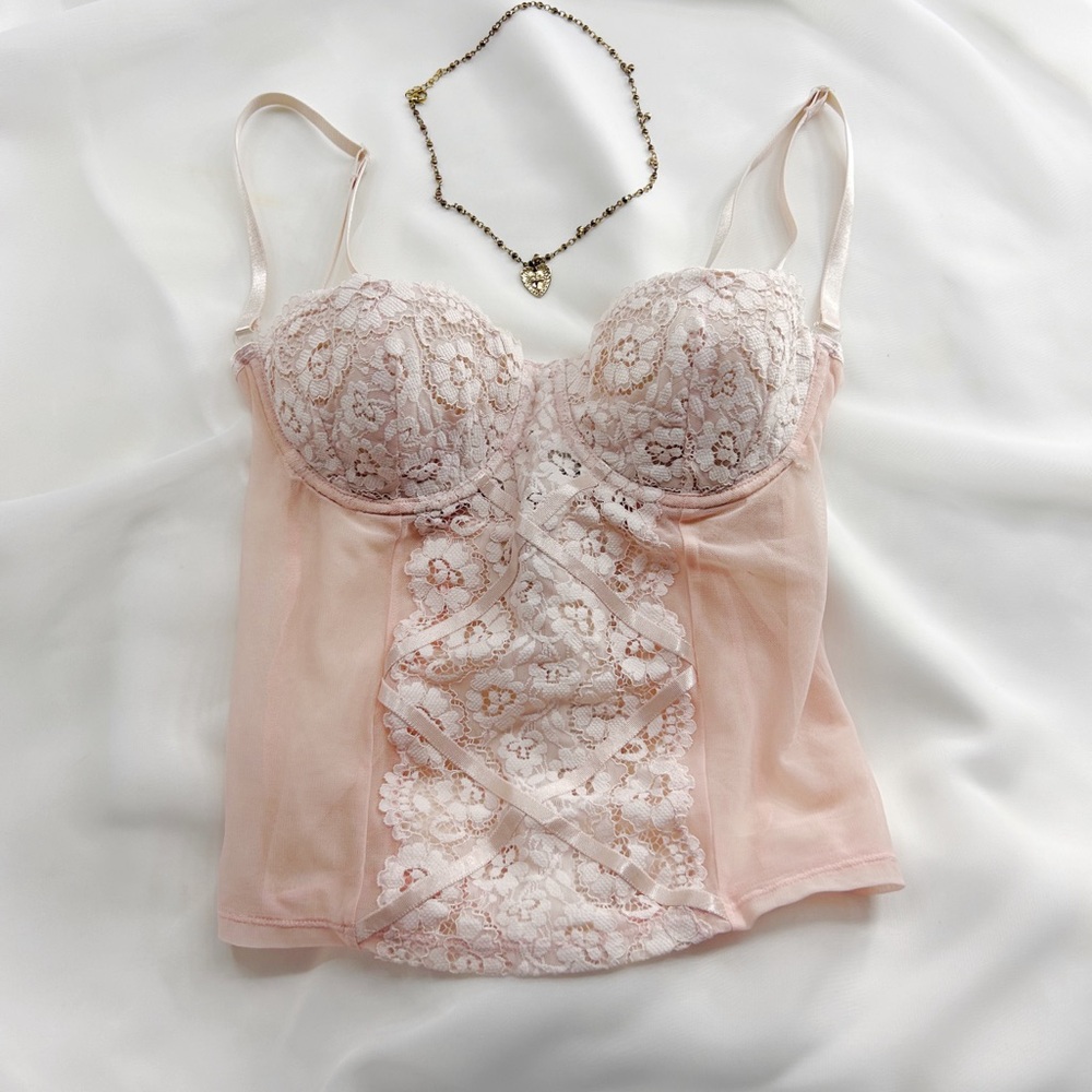 Rampage Pastel Pink Corset Bustier Top